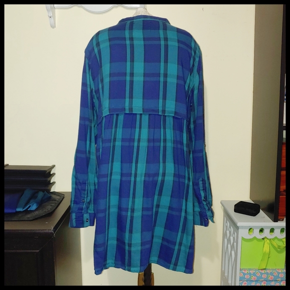 So Blue and Green Tag Long Top/Short Dress - Picture 2 of 5